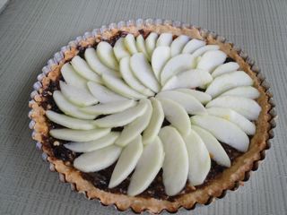 Orange Scented Almond Tart with Apples and Prune Jam