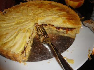 Orange Scented Almond Tart with Apples and Prune Jam
