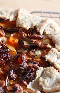 Butternut Galette with Pecans, Roasted Onions, and Blue Cheese