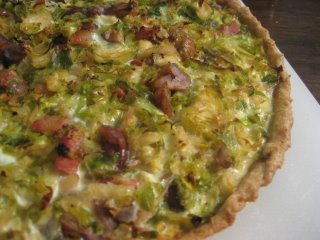Brussels Sprout, Pancetta and Chestnut Tart with Whole Wheat Shell