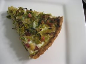 Brussels Sprout, Pancetta and Chestnut Tart with Whole Wheat Shell