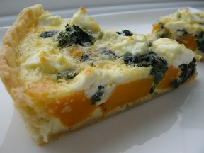 Butternut squash, spinach and goat cheese tart