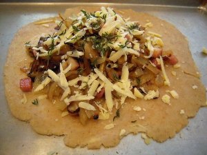 ONION, FENNEL, AND BACON TART 