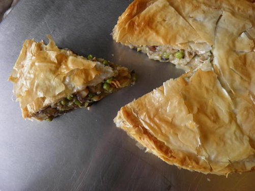 Mushroom and Pea Tart (vegan friendly)