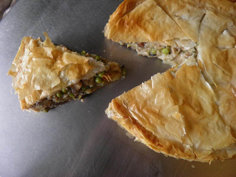 Mushroom and Pea Tart (vegan friendly)