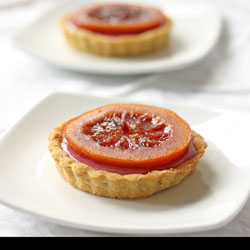 Blood Orange White Chocolate Ganache Tarts
