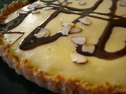 Ricotta Almond Tart With A Biscotti Crust