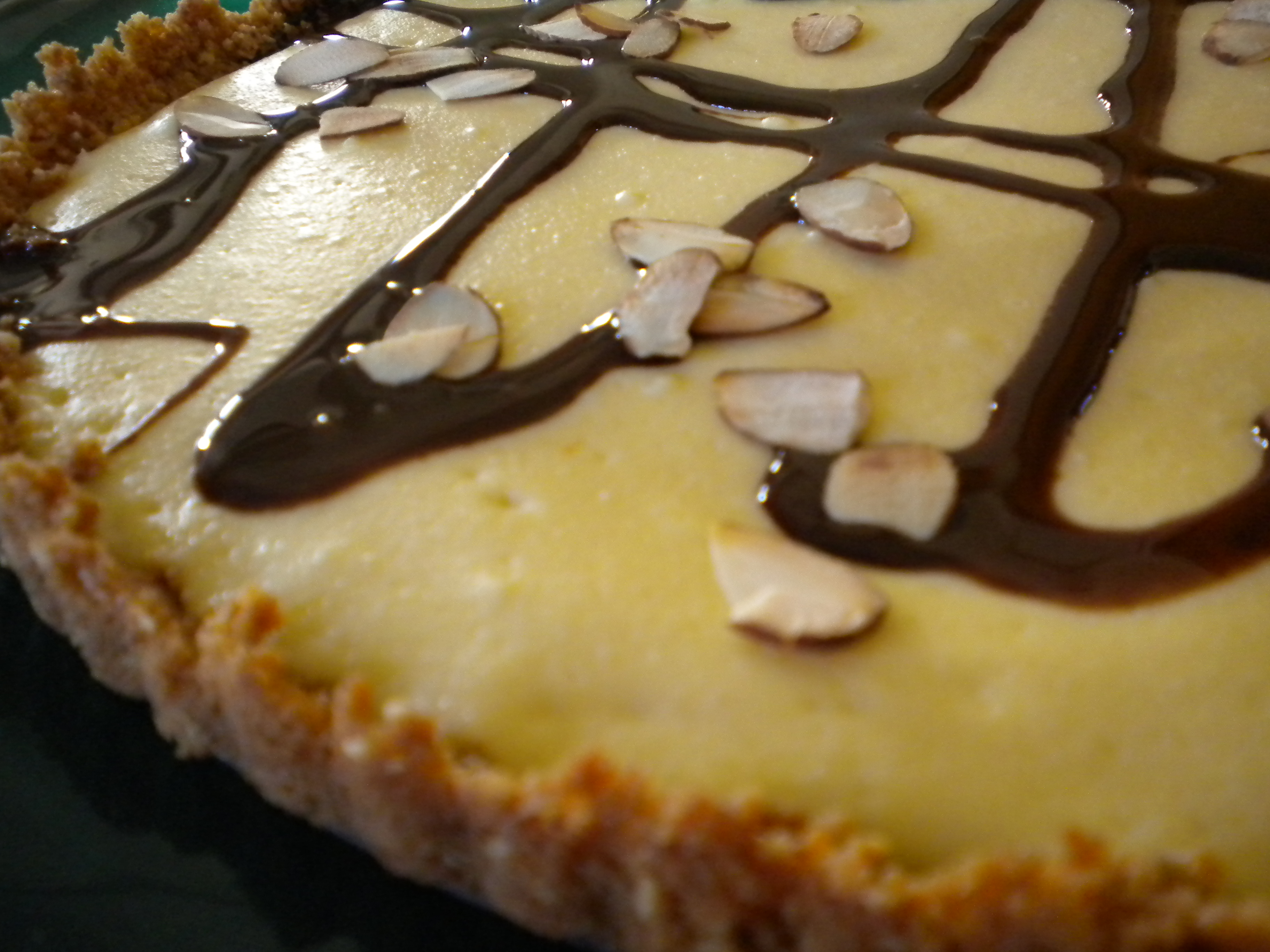 Ricotta Almond Tart With A Biscotti Crust