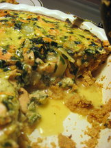Salmon, Dill, and Greens Quiche with Cornmeal Crust