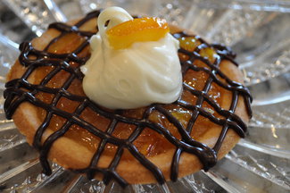 Orange Marmalade Tarts with Bittersweet Chocolate Ganache and Mascarpone Crème 