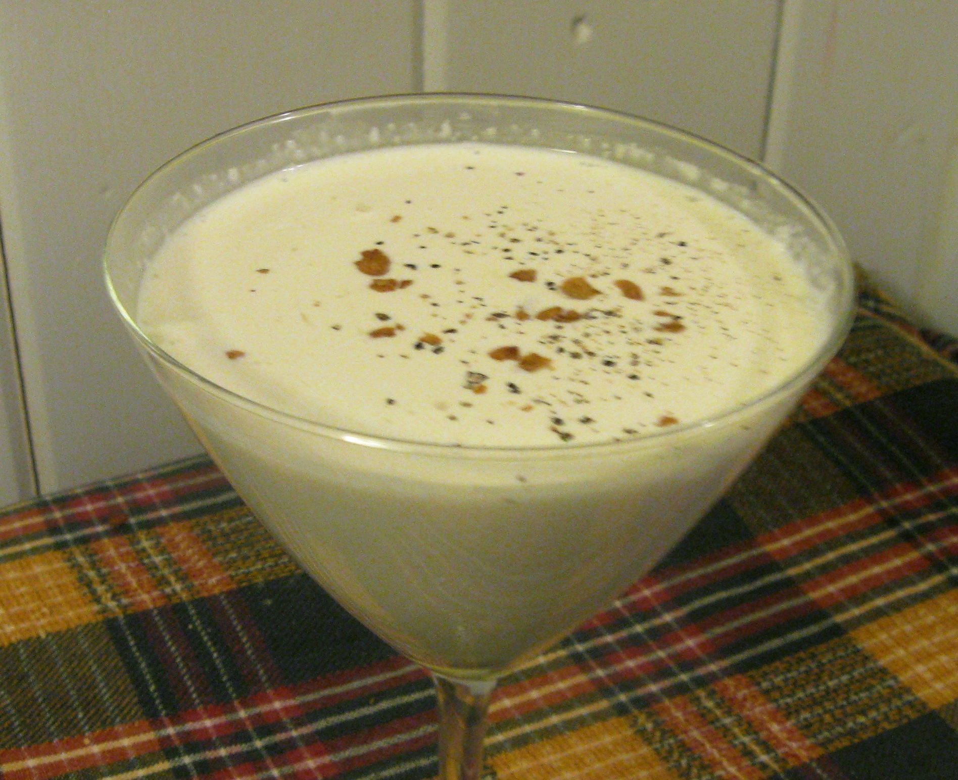 Chocolate-Ginger Crusted Creme de Cocoa and Blood Orange Beverage
