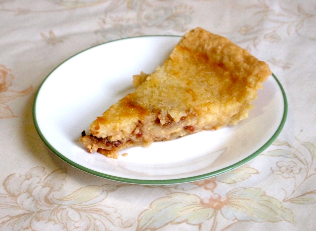 Bruleed Bourbon, Buttermilk, and Bacon Tart