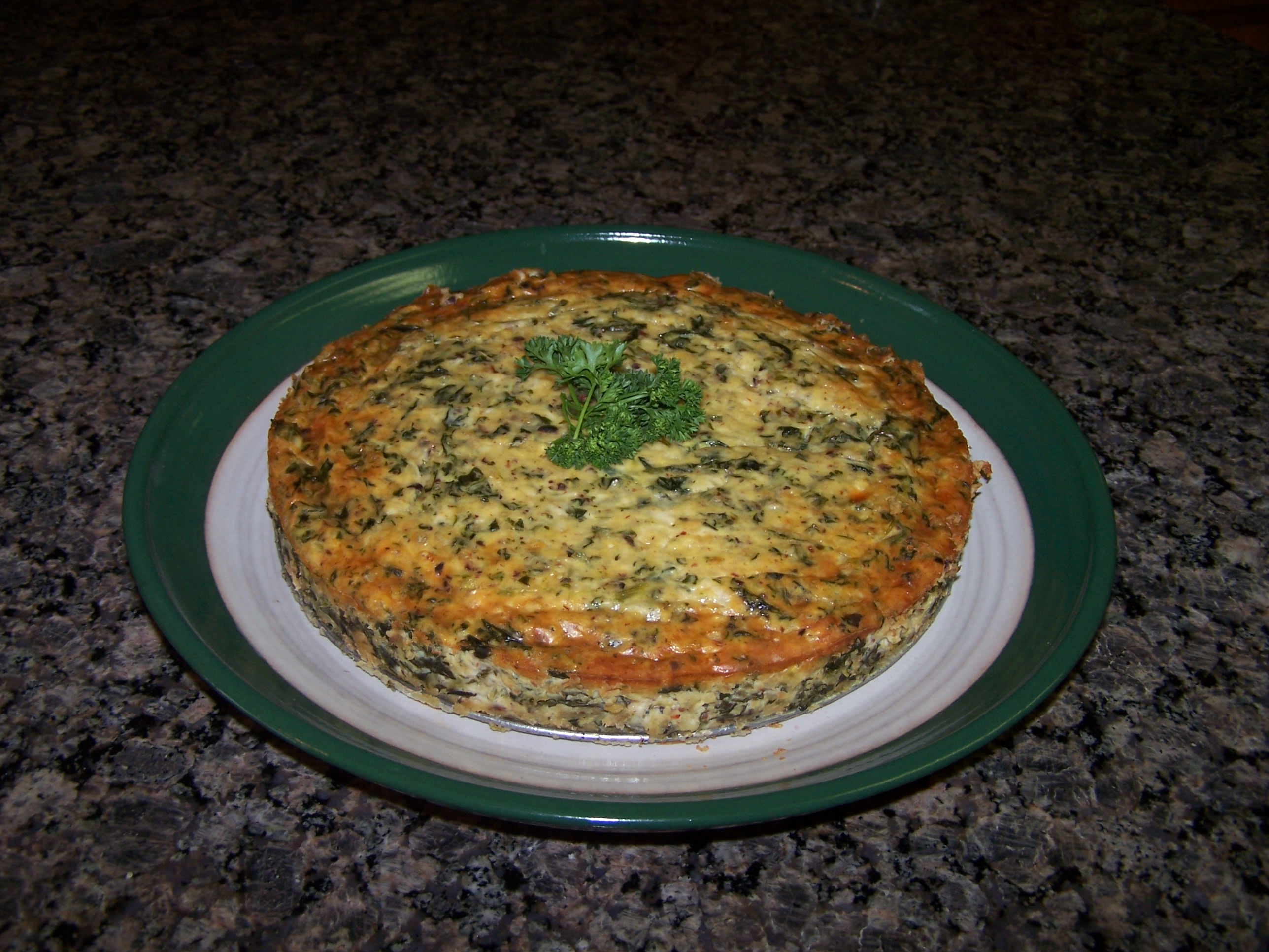 Spinach & Kale Cheesecake Tart