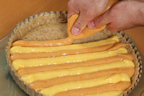 Ginger Lemon & Bourbon Blood Orange Tart with Cardamom Almond Crust 