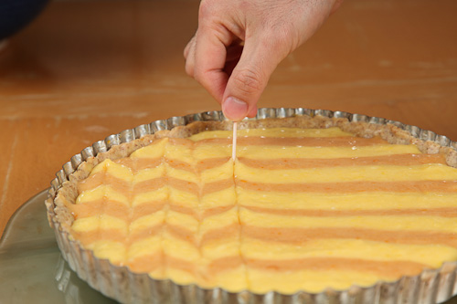 Ginger Lemon & Bourbon Blood Orange Tart with Cardamom Almond Crust 