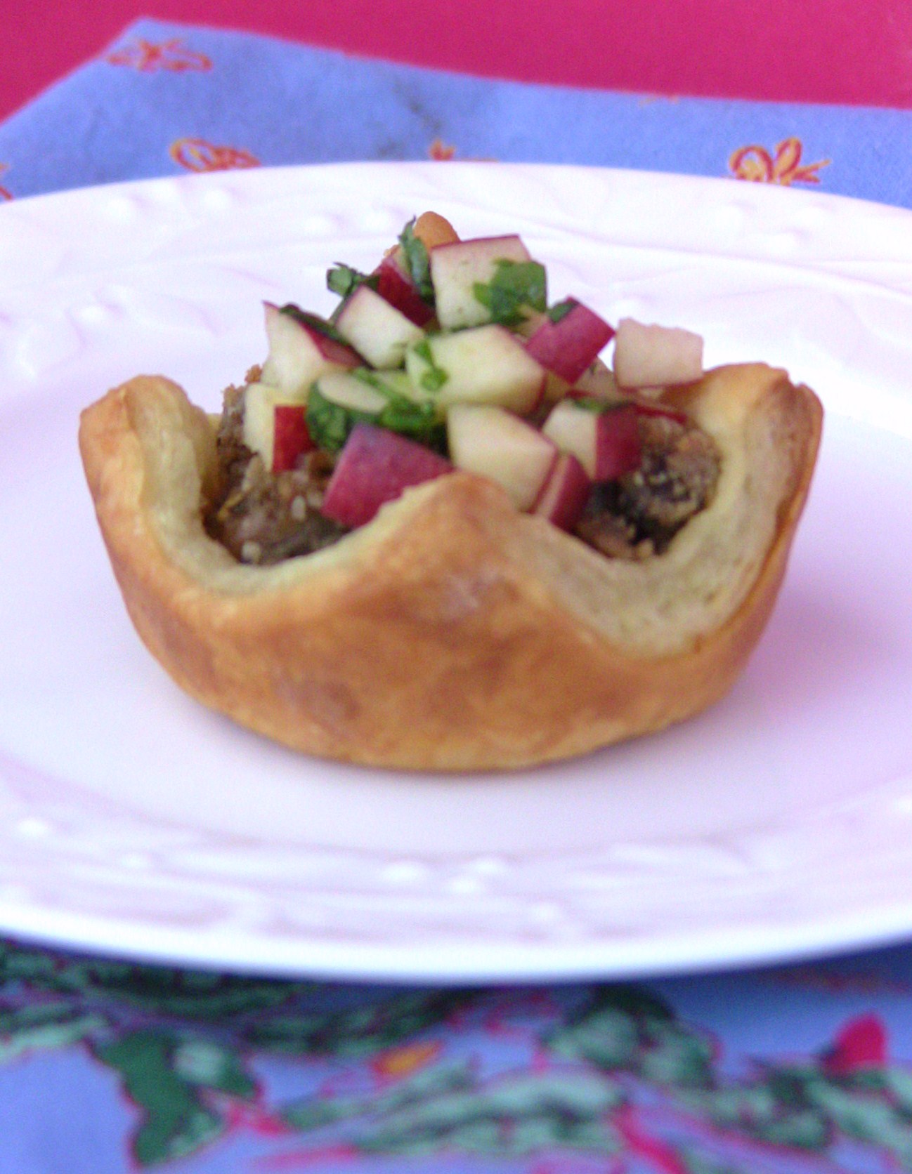 Petite Tourtière Tarts with Fresh Apple Chutney
