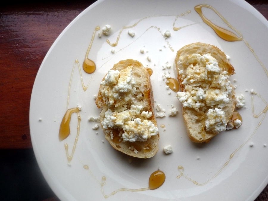 Crostini with Homemade Ricotta and Honey