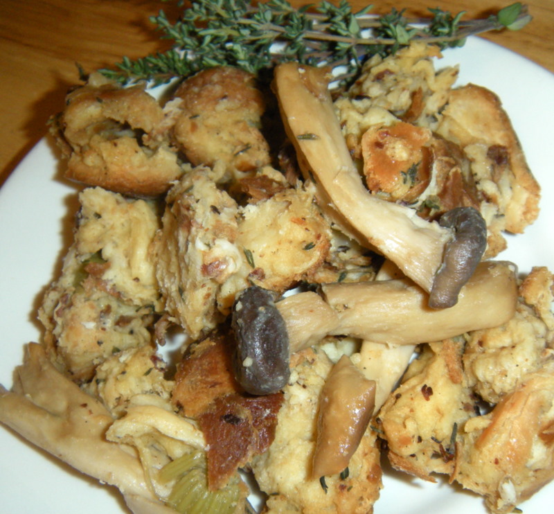 Challah and Wild Mushroom Stuffing With Pancetta