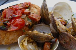 Clams with Grilled Chorizo & Charred Tomatoes