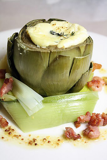 artichokes with fresh ricotta souffle
