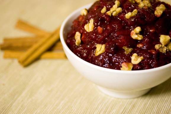 Pear, Brandy and Walnut Cranberry Sauce