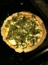 Caramelized Fennel, Goat Cheese & Mustard Green Tart