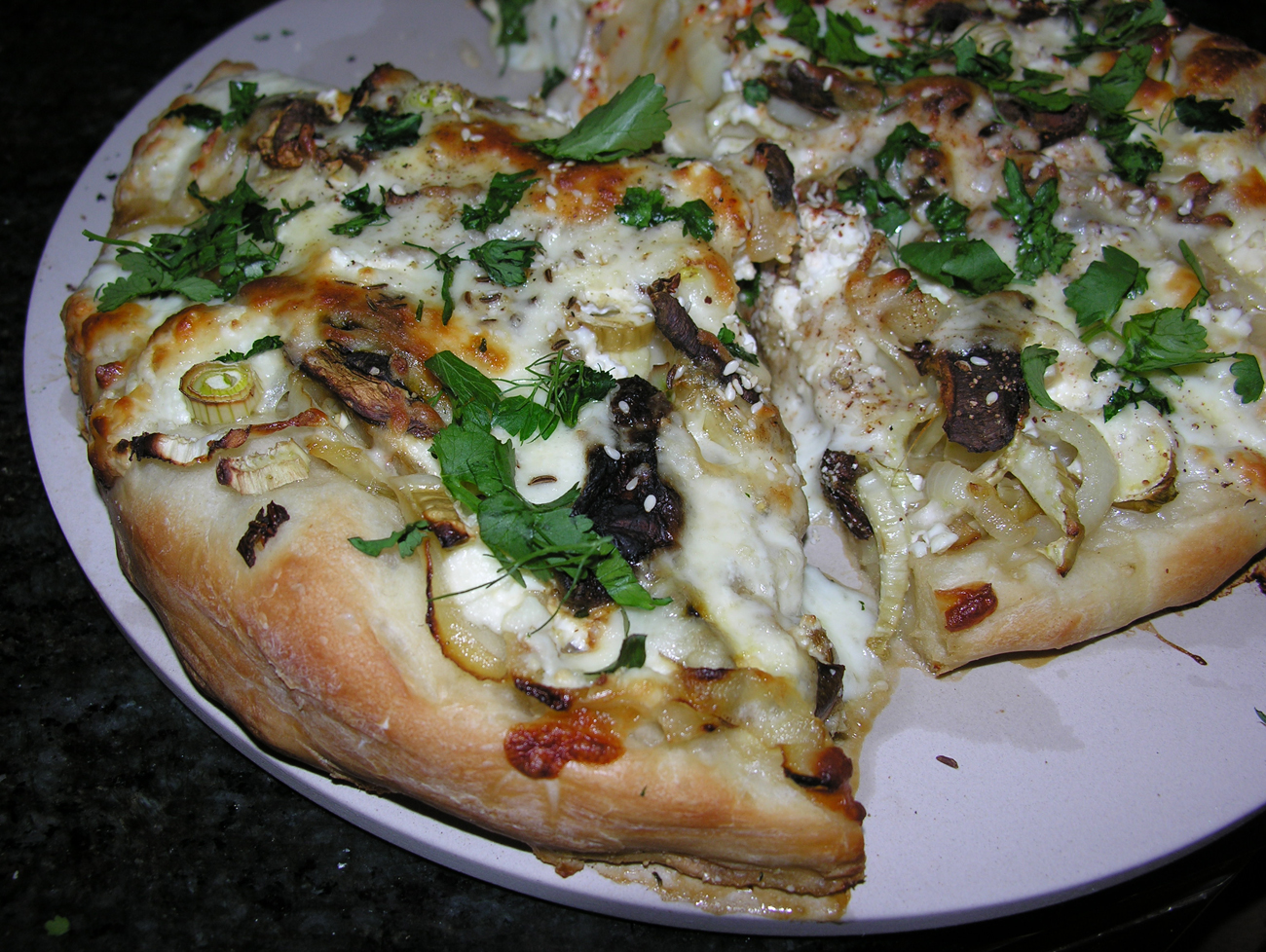 A blonde pizza