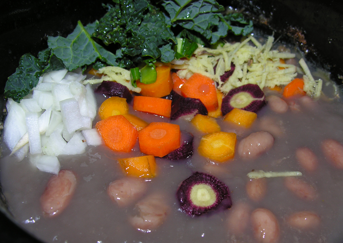 Anasazi bean soup with vegetables