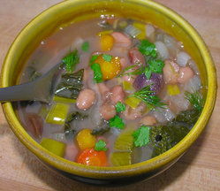 Anasazi bean soup with vegetables
