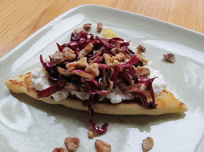 Flatbread with Ricotta, Radicchio, and Pancetta Dressing