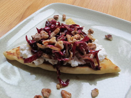 Flatbread with Ricotta, Radicchio, and Pancetta Dressing