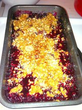 black raspberry, wild blueberry and marion blackberry crisp