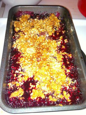 black raspberry, wild blueberry and marion blackberry crisp