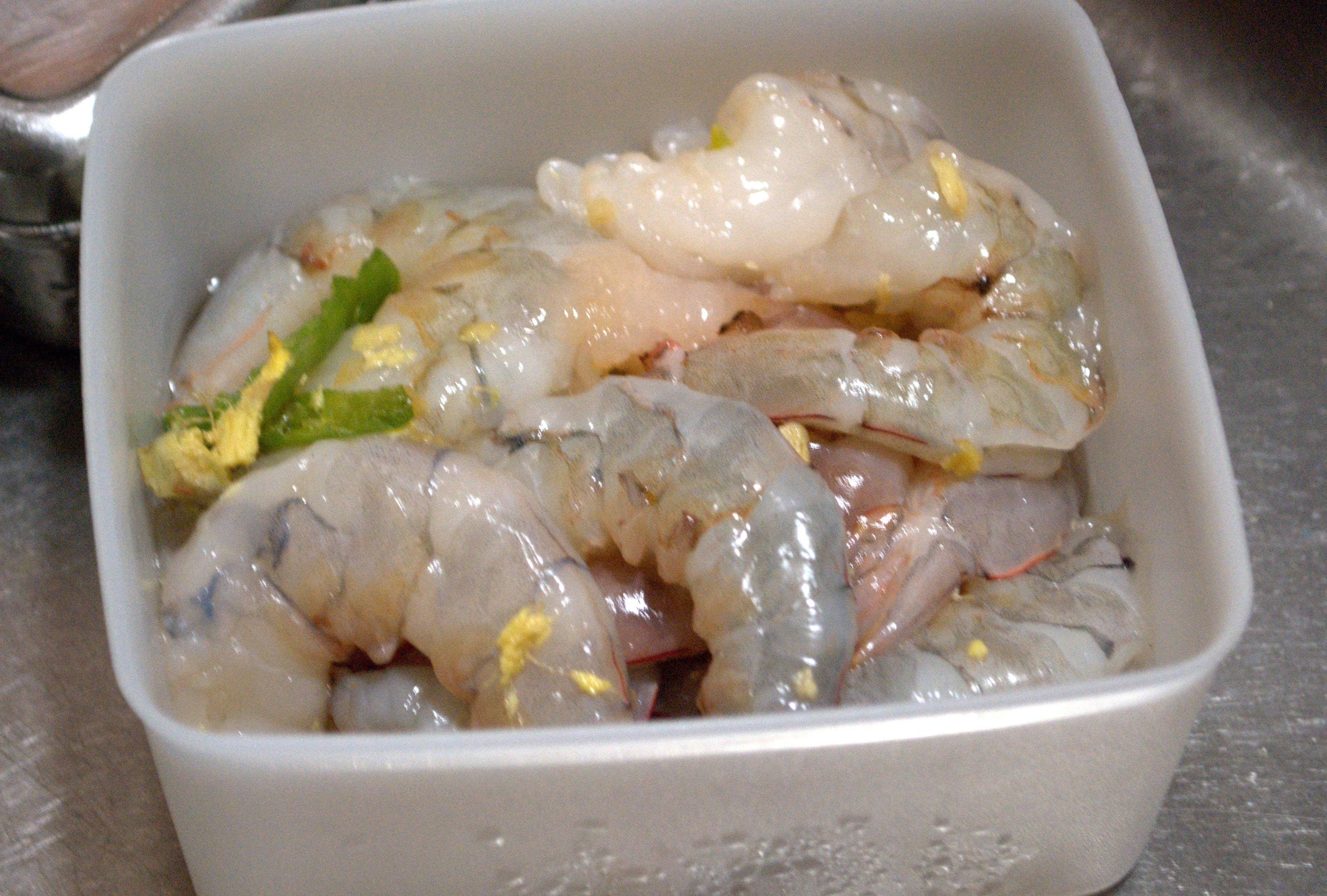 Shrimp Sautee With a Flambe and A Jete