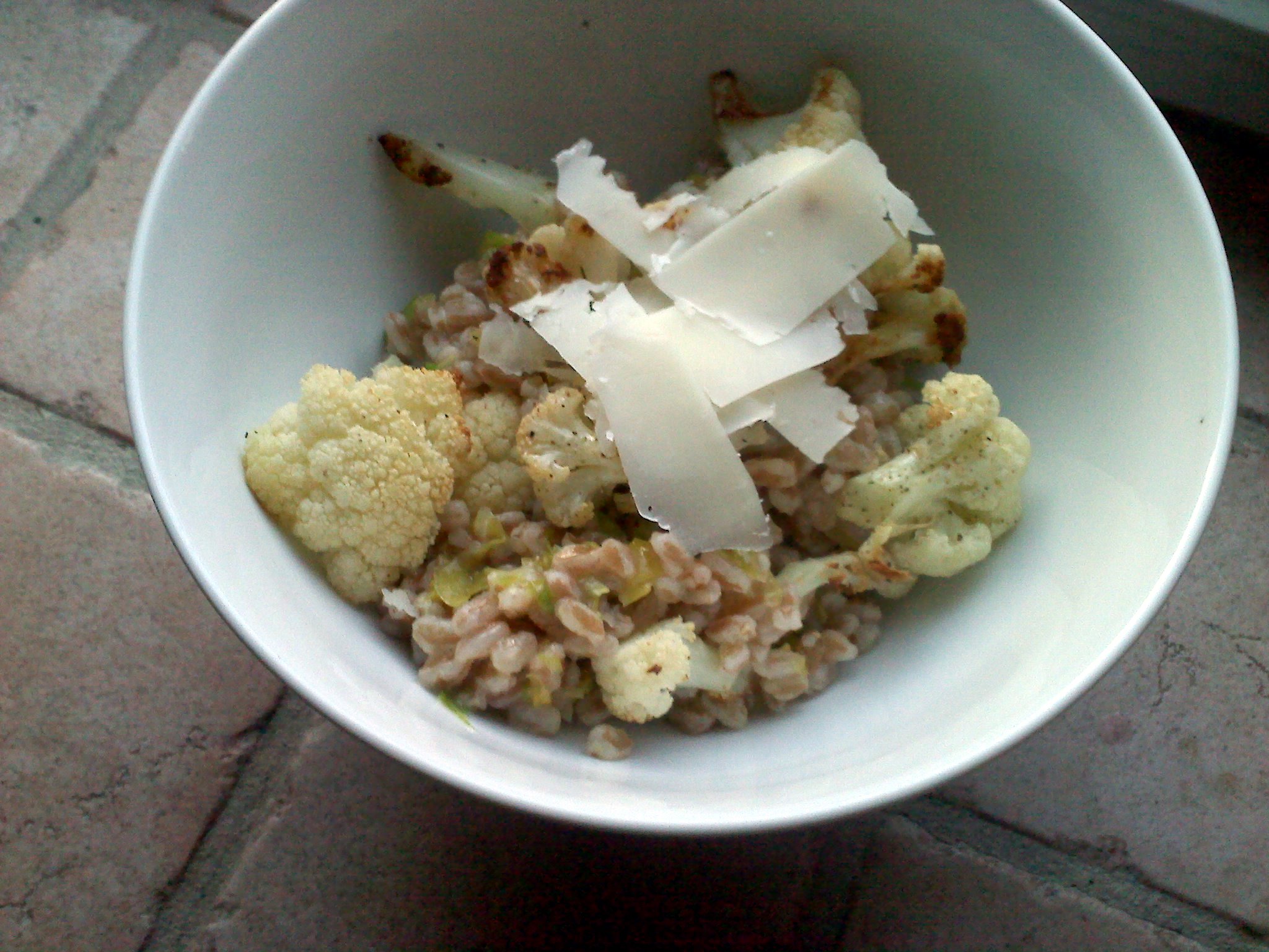 Roasted Cauliflower With Truffled Farro (Emmer Wheat)