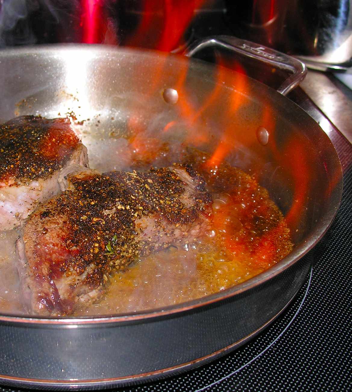 Brandy Maple Pepper Steak Flambe Recipe on Food52