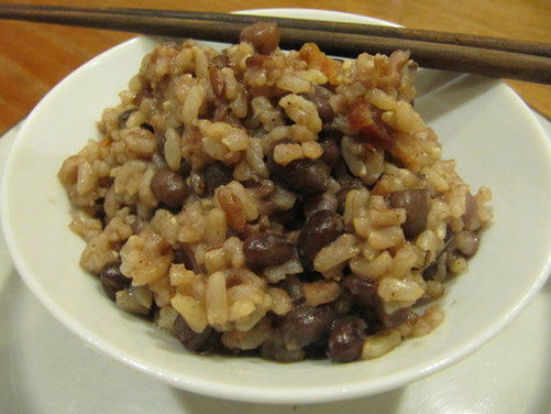 Perfumed Adzuki Beans and Rice with Bourbon and Bacon