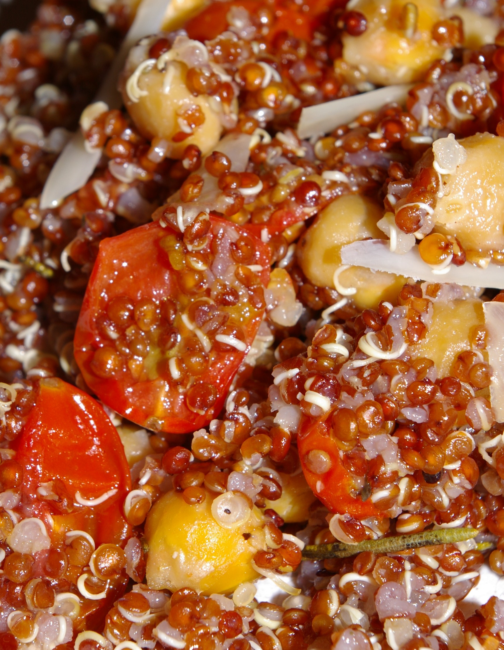 Heirloom Red Quinoa with Roasted Tomatoes and Chick Peas