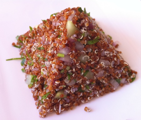Red quinoa tabbouleh