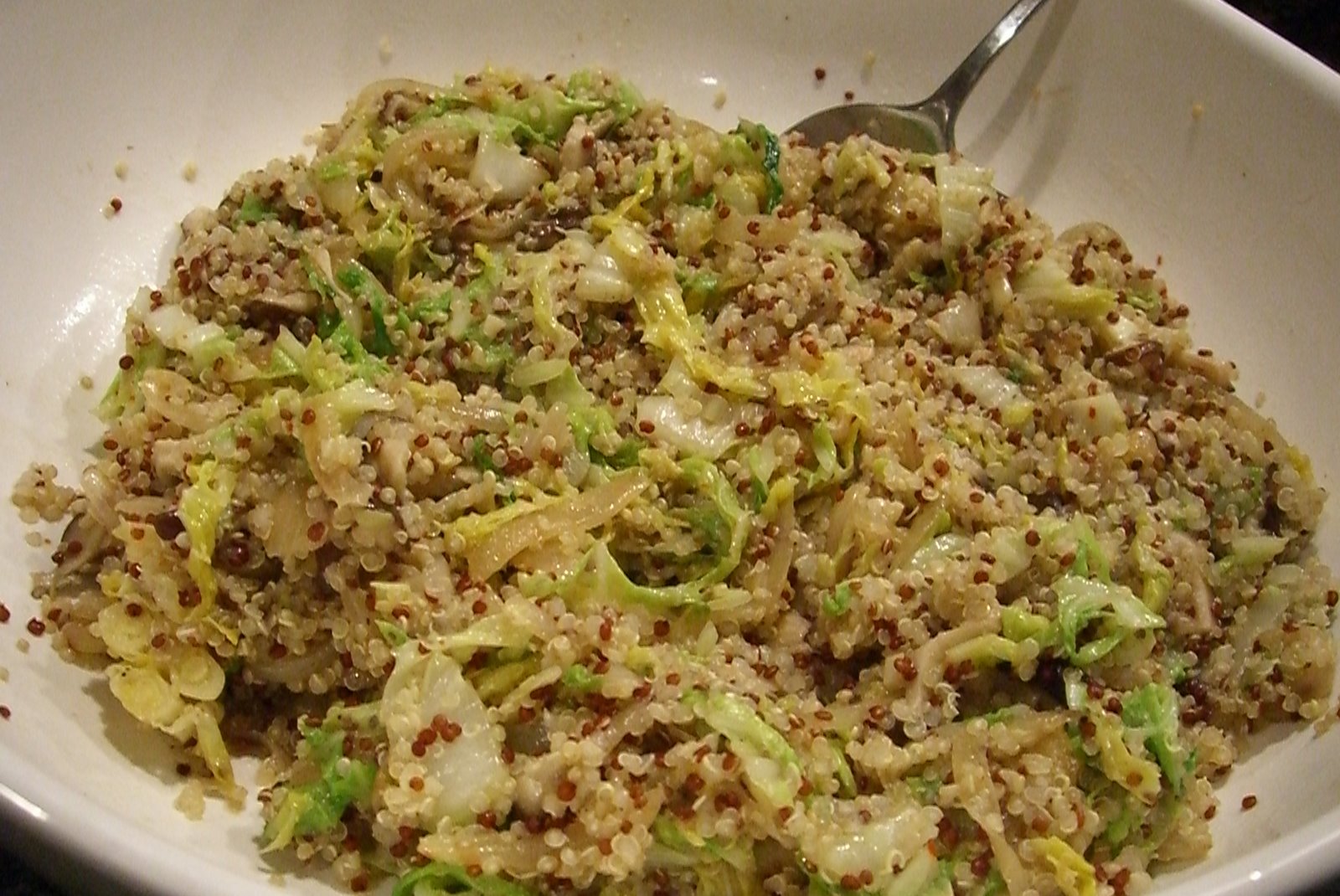 Quinoa with (Almost) Caramelized Onions and Shiitake Mushrooms Two Ways