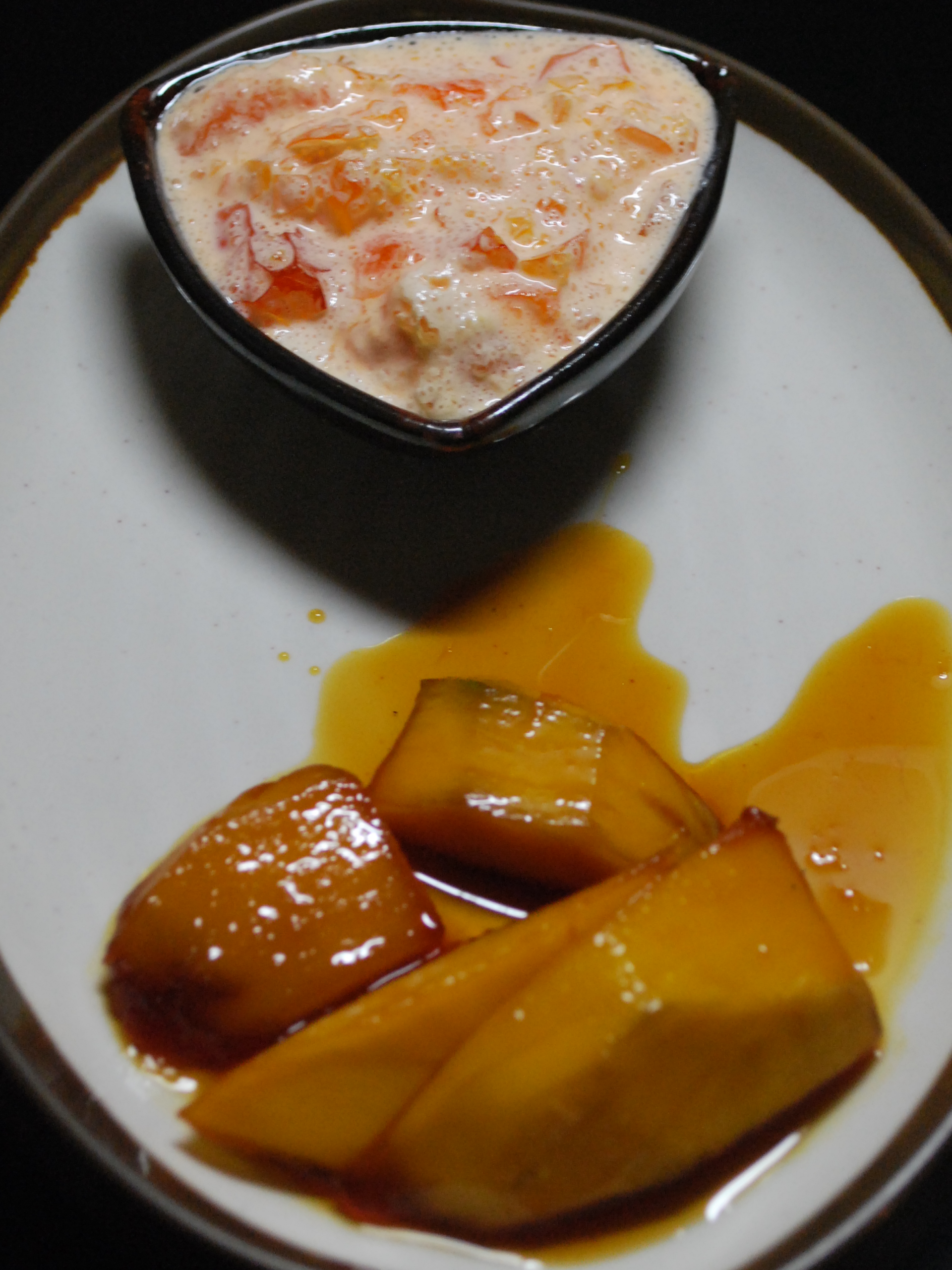 Flaming  Mango  Dessert