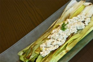 Sauteed Leeks with Horseradish, Fennel and Apple Chutney 