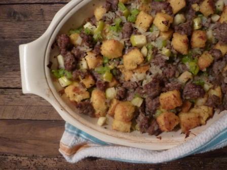 Polenta, Sausage, Apple Stuffing