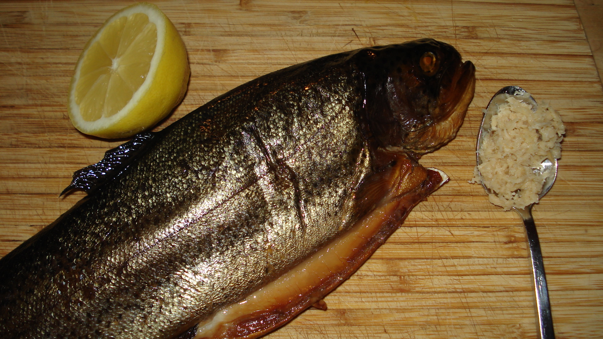 Smoked Trout 'Slaw with Horseradish dressing and bacon