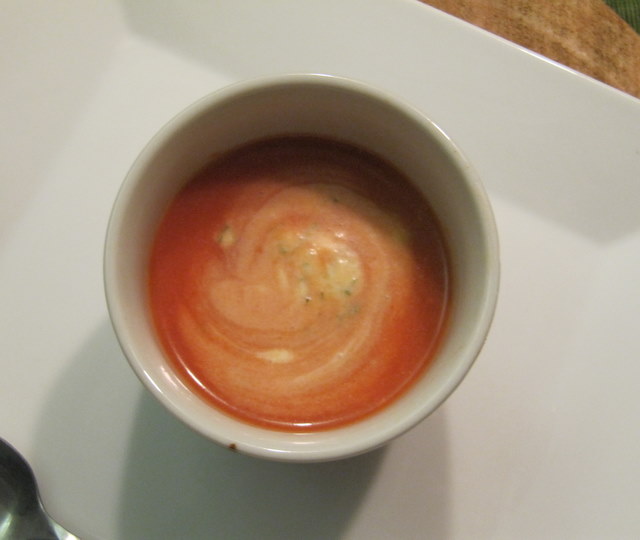 Creamy Chilled Horseradish Soup with Tomato and Green Apple