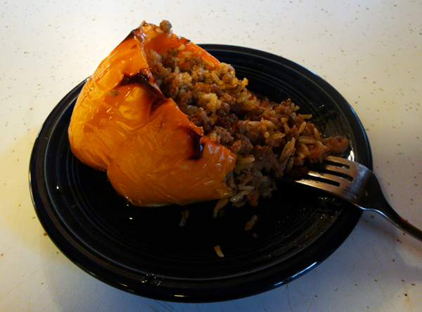 Spicy Asian Stuffed Peppers w/ Sweet Soy Glaze