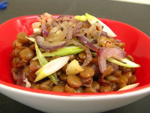 Sephardic Megedarra with Garlicky Brown Rice Pilaf