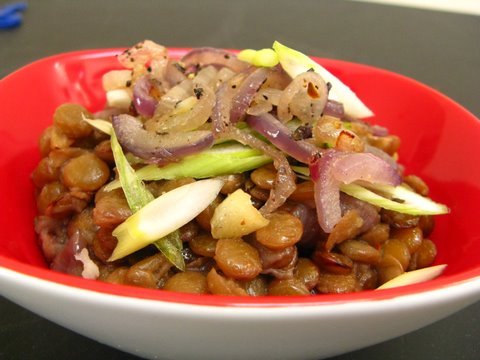 Sephardic Megedarra with Garlicky Brown Rice Pilaf