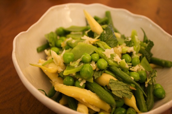 Spring Pea Salad with Horseradish and Mint Vinaigrette