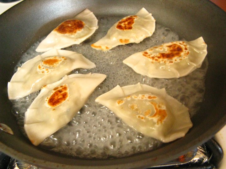 Onion chutney Pierogi potstickers